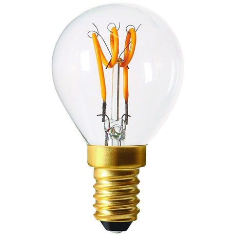 Girard Sudron - FL-CP-LRND45SESC/3VWW/LP/DIM SUD - Girard Sudron LED 3 Loops Filament Golfball 3W E14 Small Edison Screwed Cap Clear 2200K Dimmable