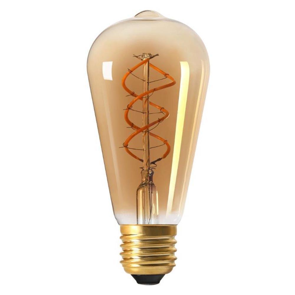 Girard Sudron - FL-CP-LSQ5ESG/SPI/ SUD - Girard Sudron Girard Sudron LED Spiral Filament 5W 260lm E27 Edison Screwed Cap ST64 Amber Lamp