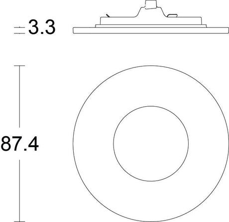 JCC Lighting - JC010019/BL - JCC Lighting JC010019/BL Fireguard Next Generation Mains Twist and Lock Bezel Only IP65 Black