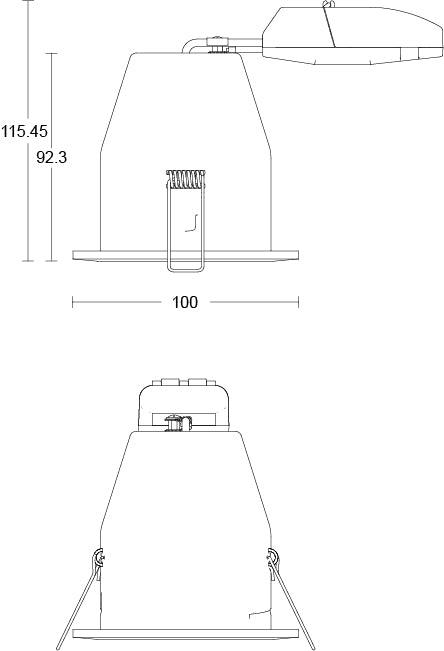 JCC Lighting - JC010023/BN - JCC Lighting JC010023/BN Fireguard Next Generation Unlamped Downlight Tilt IP20 Brushed Nickel