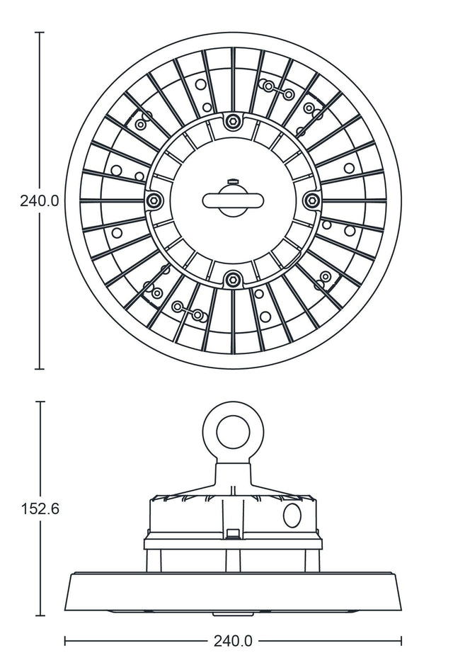 JCC Lighting - JC040100 - JCC Lighting JC040100 Toughbay™100W IP65 5700K 14500lm 1-10V dimmable 60°