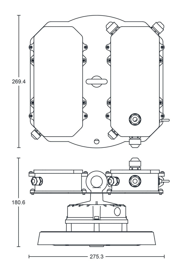 JCC Lighting - JC040105 - JCC Lighting JC040105 Toughbay™104W IP65 5700K 14500lm 1-10V dimmable 90° Emergency