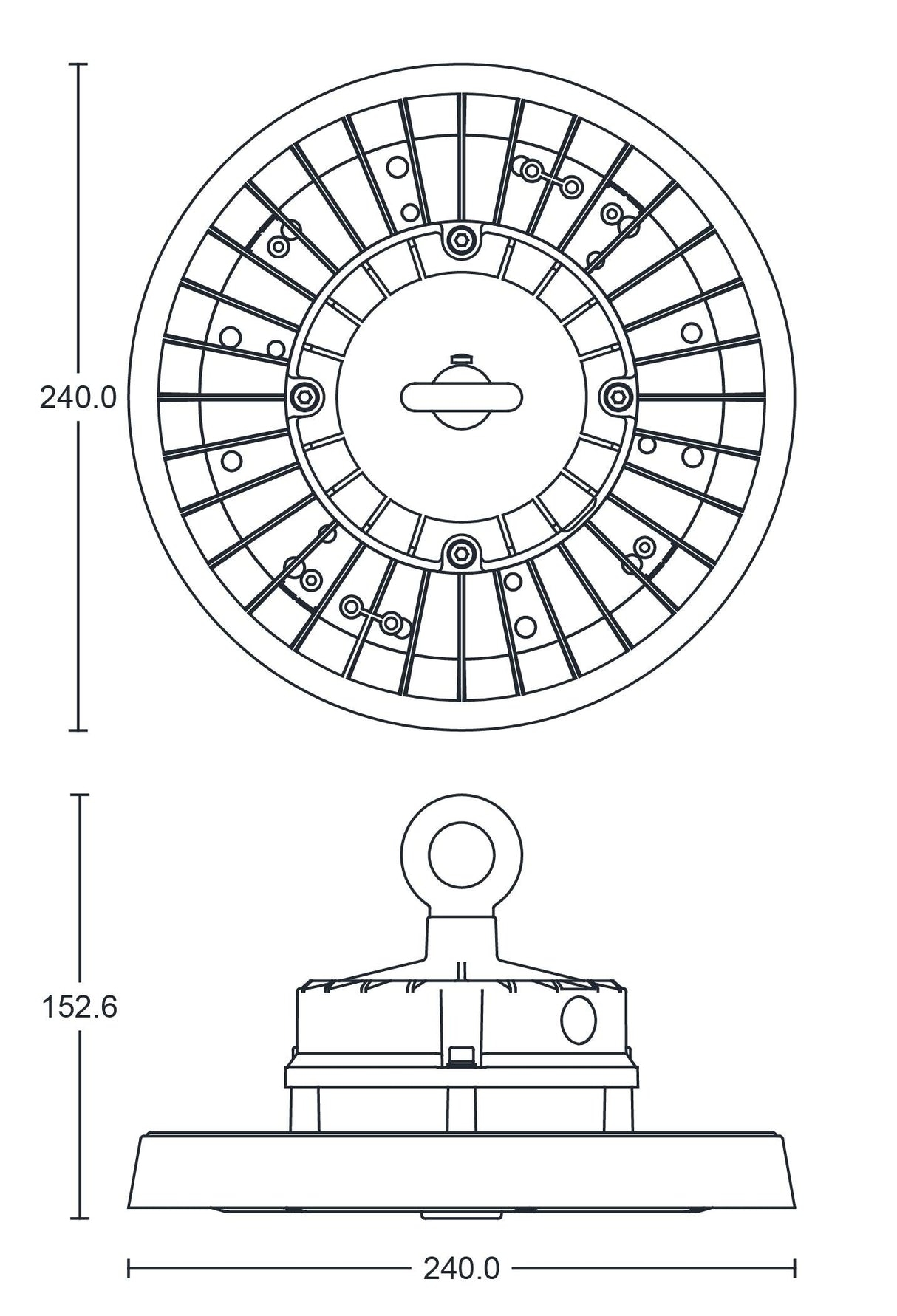 JCC Lighting - JC040108 - JCC Lighting Part Number JC040108 Toughbay™100W IP65 5700K 14500lm 1-10V dimmable 120°