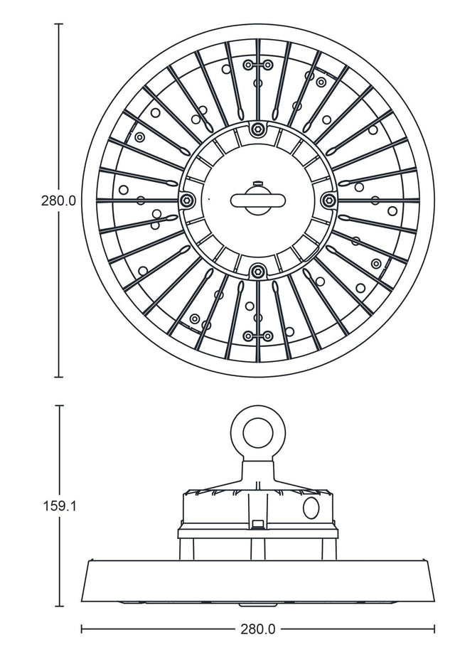 JCC Lighting - JC040125 - JCC Lighting JC040125 Toughbay™150W IP65 5700K 21750lm 1-10V dimmable 60°