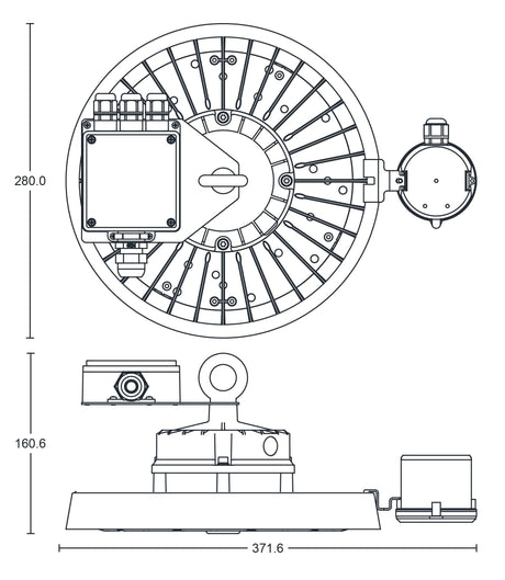 JCC Lighting - JC040127 - JCC Lighting Part Number JC040127 Toughbay™150W IP65 5700K 21750lm Microwave Dimmable 60°