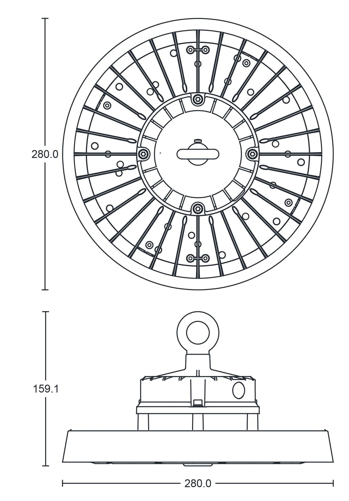 JCC Lighting - JC040137 - JCC Lighting Part Number JC040137 Toughbay™150W IP65 4000K 21500lm 1-10V dimmable 60°