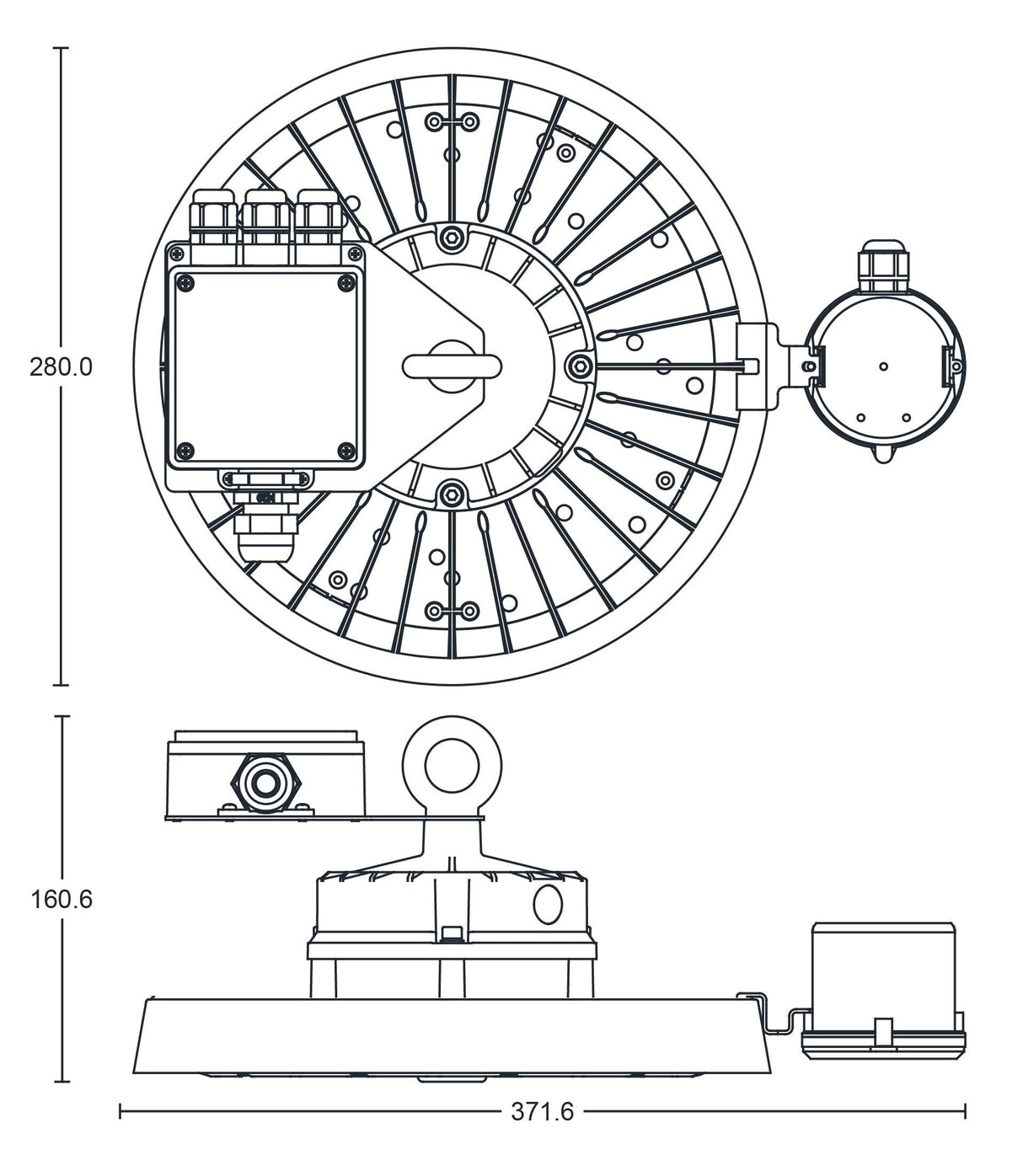 JCC Lighting - JC040147 - JCC Lighting Part Number JC040147 Toughbay™150W IP65 4000K 21500lm Microwave Dimmable 120°