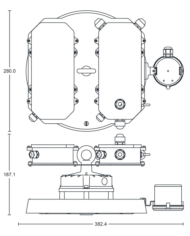 JCC Lighting - JC040148 - JCC Lighting JC040148 Toughbay™154W IP65 4000K 21500lm Microwave Dimmable 120° Emergency