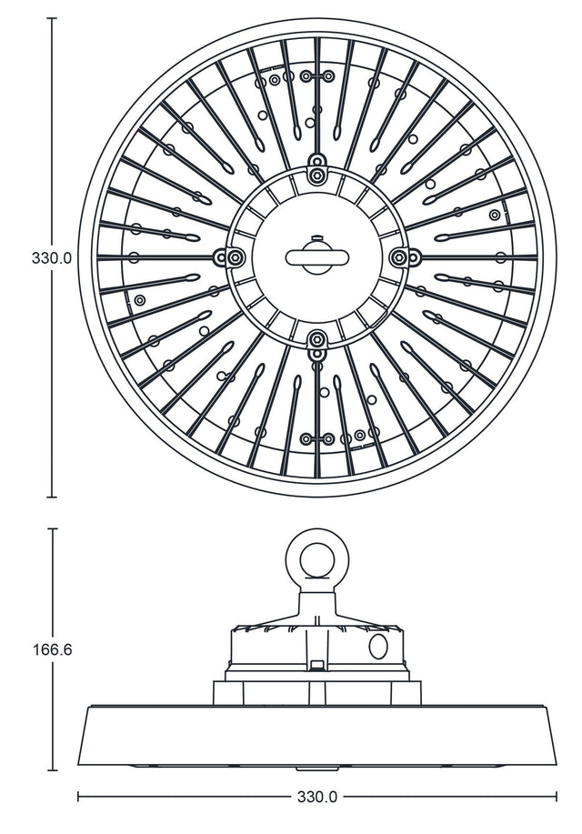 JCC Lighting - JC040150 - JCC Lighting JC040150 Toughbay™200W IP65 5700K 30000lm 1-10V dimmable 60°