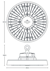 JCC Lighting - JC040154 - JCC Lighting Part Number JC040154 Toughbay™200W IP65 5700K 30000lm 1-10V dimmable 90°