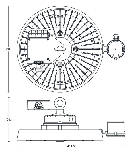 JCC Lighting - JC040156 - JCC Lighting Part Number JC040156 Toughbay™200W IP65 5700K 30000lm Microwave Dimmable 90°