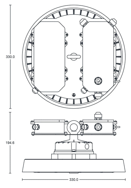 JCC Lighting - JC040159 - JCC Lighting JC040159 Toughbay™204W IP65 5700K 30000lm 1-10V dimmable 120° Emergency