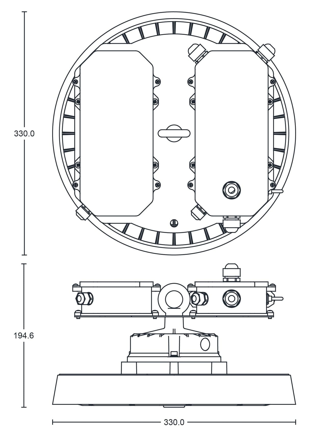 JCC Lighting - JC040159 - JCC Lighting Part Number JC040159 Toughbay™204W IP65 5700K 30000lm 1-10V dimmable 120° Emergency