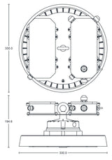 JCC Lighting - JC040159 - JCC Lighting Part Number JC040159 Toughbay™204W IP65 5700K 30000lm 1-10V dimmable 120° Emergency