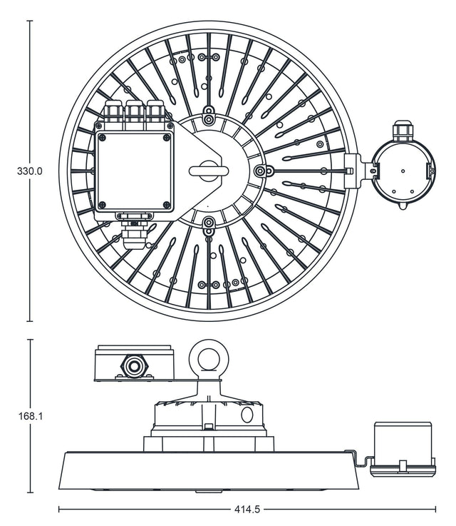 JCC Lighting - JC040160 - JCC Lighting JC040160 Toughbay™200W IP65 5700K 30000lm Microwave Dimmable 120°