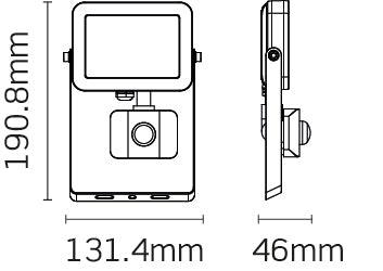 JCC Lighting - JC090001 - JCC Lighting 10W LED Floodlight +PIR IP65 Manual Override Alu 4000K Black Part No = JC090001