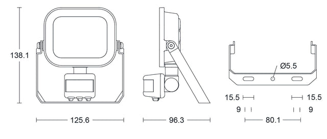 JCC Lighting - JC091010 - JCC Lighting Part Number JC091010 Niteflood™ LED Floodlight 10W IP65 4000K White +PIR