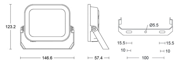 JCC Lighting - JC091011 - JCC Lighting Part Number JC091011 Niteflood™ LED Floodlight 20W IP65 4000K White