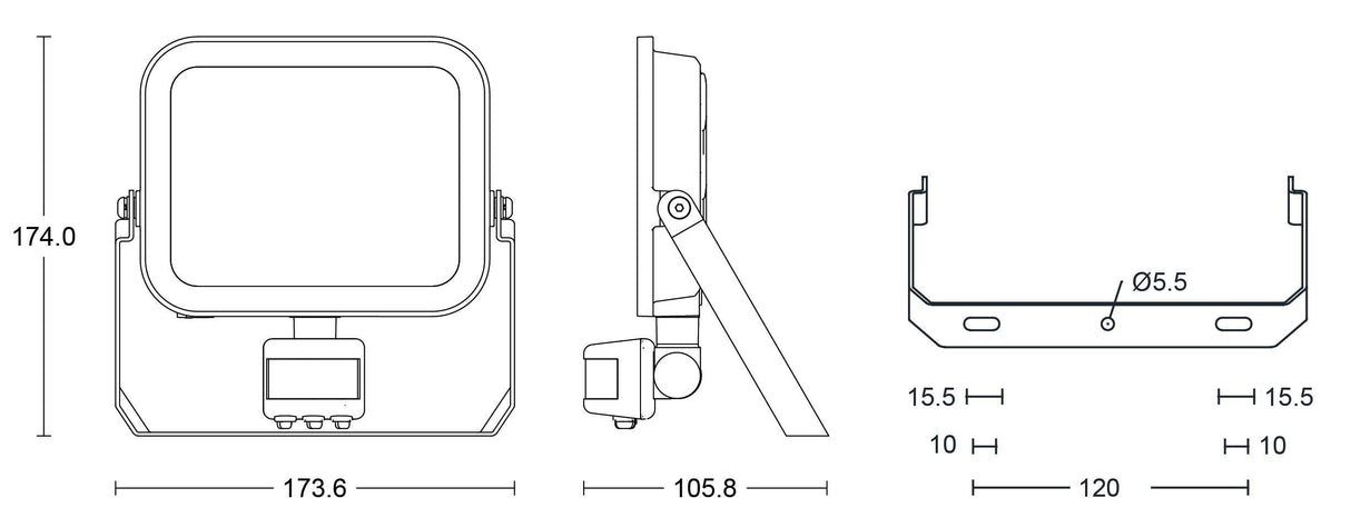 JCC Lighting - JC091014 - JCC Lighting Part Number JC091014 Niteflood™ LED Floodlight 30W IP65 4000K White +PIR