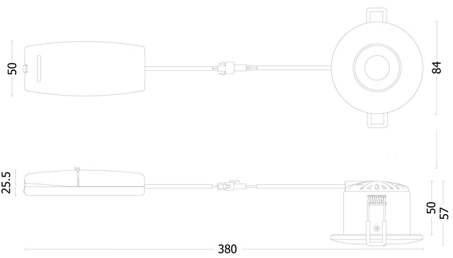 JCC Lighting - JC1001/3B - JCC Lighting JC1001/3B V50 Fire-rated LED downlight 6W 700lm IP65 3 Bezels