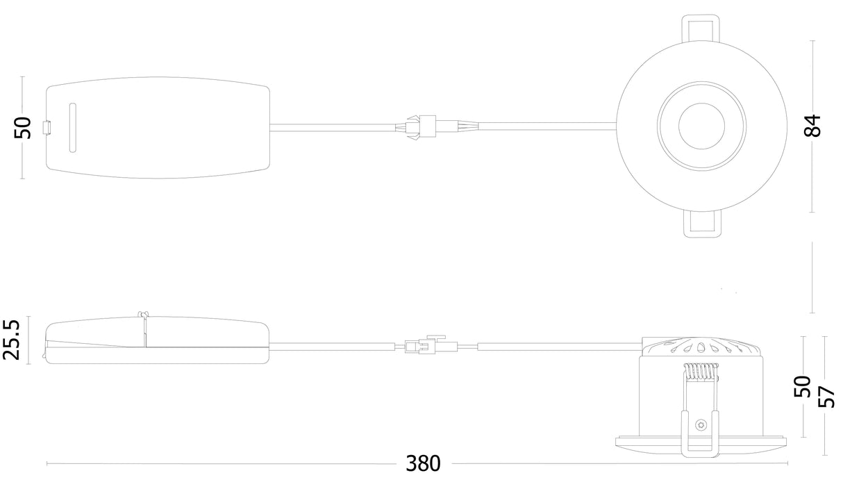 JCC Lighting - JC1001/3B - JCC Lighting Part Number JC1001/3B V50 Fire-rated LED downlight 6W 700lm IP65 3 Bezels