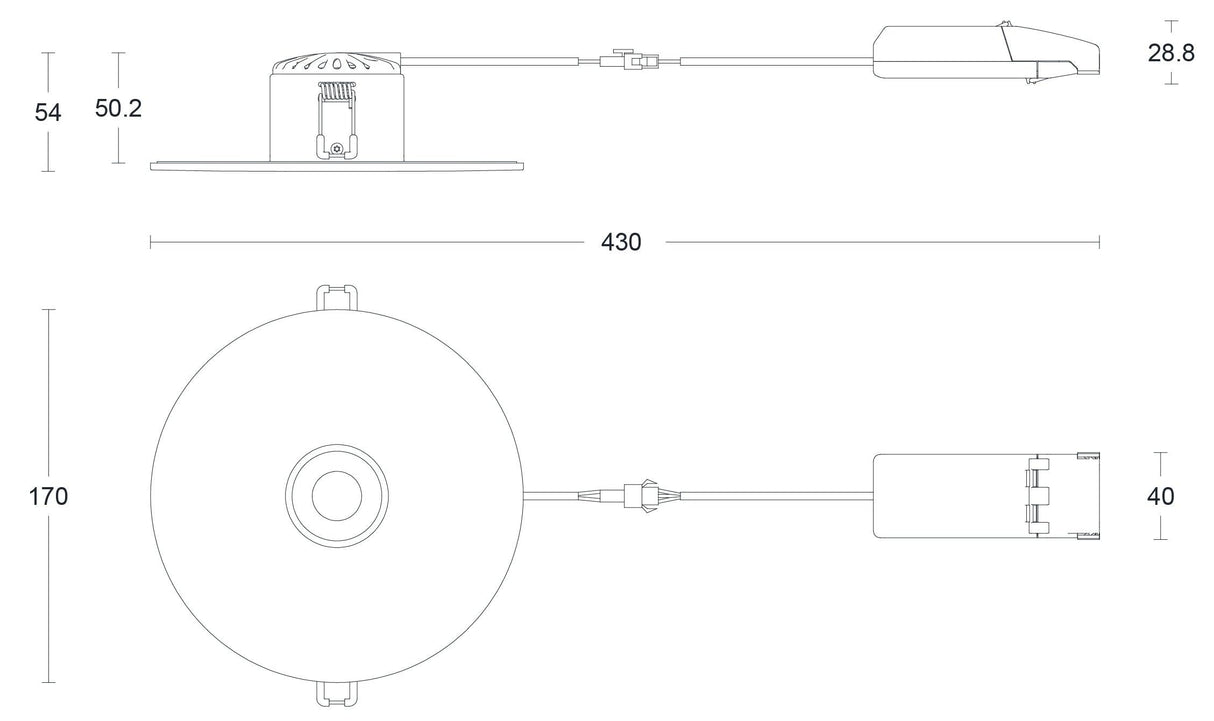 JCC Lighting - JC1017/WHEM - JCC Lighting Part Number JC1017/WHEM V50 Pro 170mm Retrofit Fire-rated LED Downlight 6W IP65 3000K/4000K White Emergency