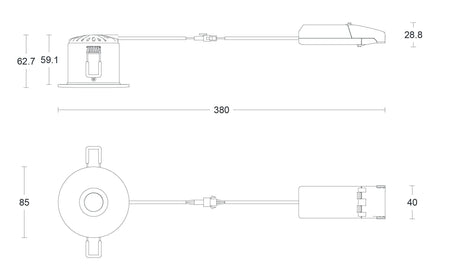 JCC Lighting - JC1019/BLK - JCC Lighting JC1019/BLK V50™ Pro Anti-glare Fire-rated LED Downlight 6W IP65 3000/4000K BLK