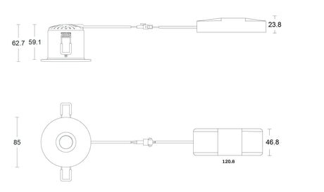 JCC Lighting - JC1019/WHBLKDALI - JCC Lighting Part Number JC1019/WHBLKDALI V50 Pro Anti-glare Fire-rated LED Downlight 6W IP65 3000K/4000K White/Black DALI