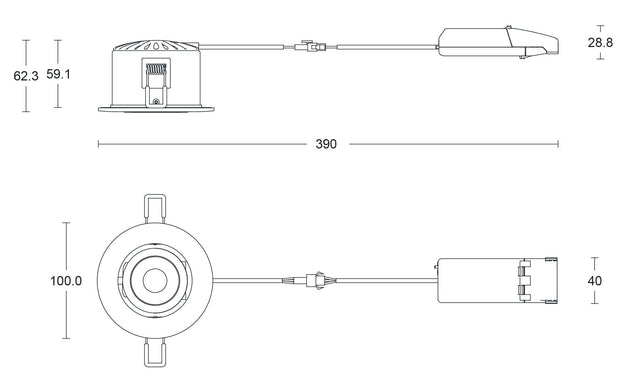 JCC Lighting - JC1026/BN - Fire-rated Downlights