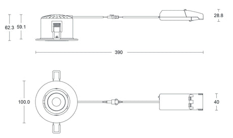 JCC Lighting - JC1026/BN - JCC Lighting JC1026/BN V50™ Pro Tilt Fire-rated LED Downlight 6W IP65 3000/4000K Brushed Nickel