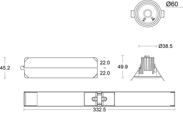 JCC Lighting - JC110002 - JCC Lighting Part Number JC110002 Self-Test Emergency Downlight 3.5W IP20 6000K 110lm White Non-maintained