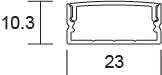 JCC Lighting - JC121265 - JCC Lighting JC121265 Surface mounted aluminium profile 2 meters opal diffuser