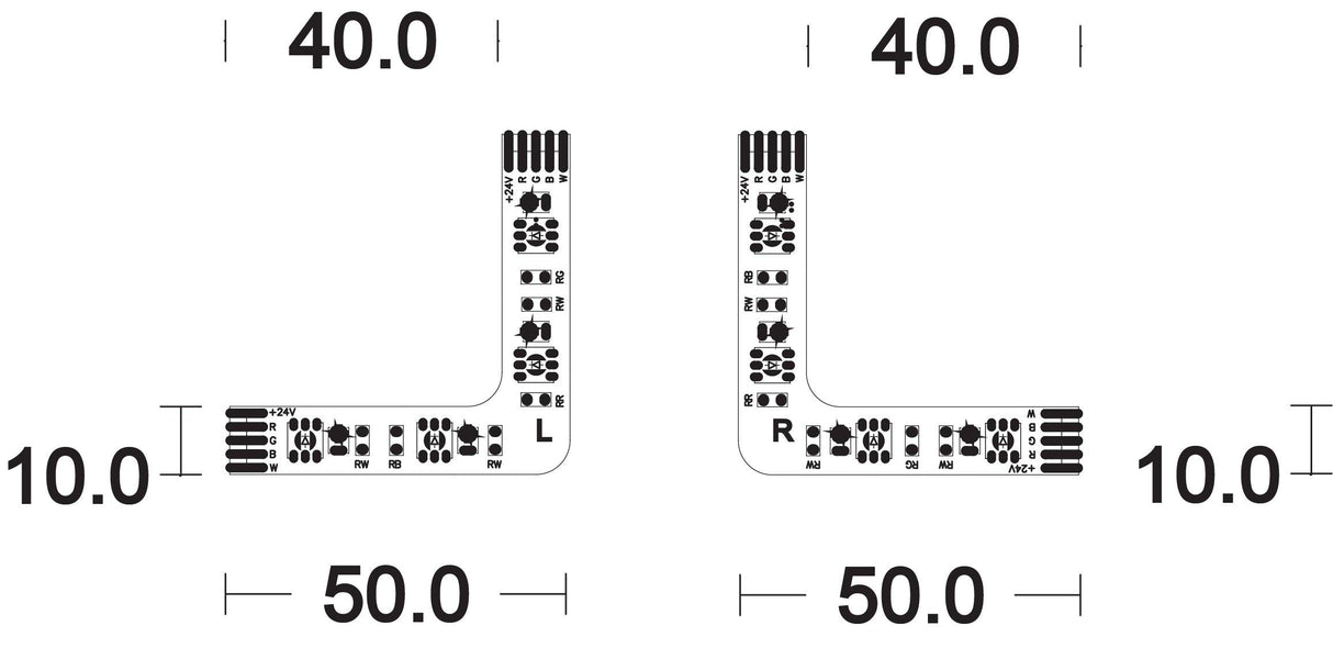 JCC Lighting - JC121345 - JCC Lighting Part Number JC121345 RGBW Corner 4000K 7.2W left/right pack