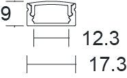 JCC Lighting - JC121375 - JCC Lighting JC121375 Slimline Aluminium profile Surface mounted 0.5 meter opal diffuser