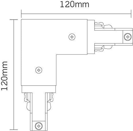 JCC Lighting - JC14005BLK - JCC Lighting Part Number JC14005BLK Mainline Mains IP20 Adjustable Right-Angled/Straight Connector Black