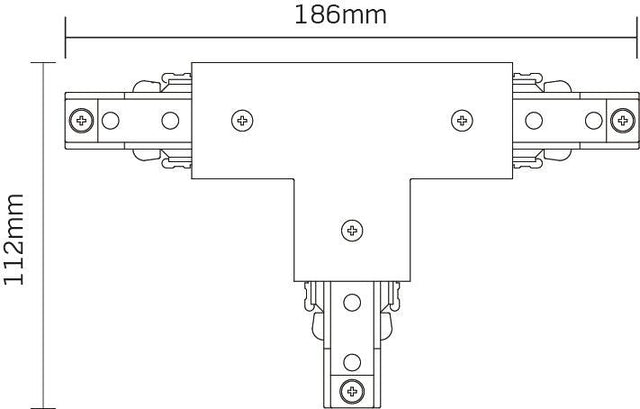 JCC Lighting - JC14006WH - JCC Lighting JC14006WH Mainline Mains IP20 Track T-Connector White