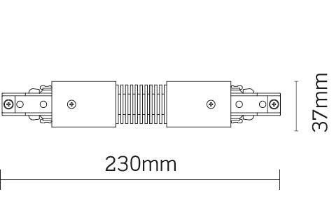 JCC Lighting - JC14010WH - JCC Lighting JC14010WH Mainline Mains IP20 Flexible Track Connector White