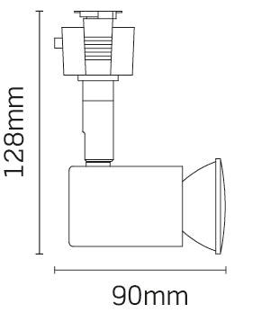 JCC Lighting - JC14032BLK - JCC Lighting JC14032BLK Mainline Standard Mains IP20 Track Spotlight HiSpot ES50 50W GU10 Black