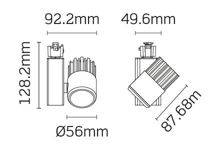 JCC Lighting - JC14156BLK - JCC Lighting Part Number JC14156BLK Starspot 1500 Mains IP20 Track Spotlight LED 20W 4000K 1500lm 40° Black