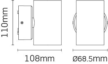 JCC Lighting - JC17015 - JCC Lighting JC17015 7.7W Surface mount up/down wall light 44° beam angle IP54