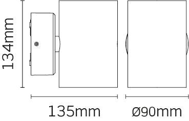 JCC Lighting - JC17016 - JCC Lighting JC17016 15.9W Surface mount up/down wall light 18° beam angle IP54