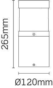 JCC Lighting - JC17047 - JCC Lighting Part Number JC17047 16.4W Round post light 265mm 82° beam angle IP54