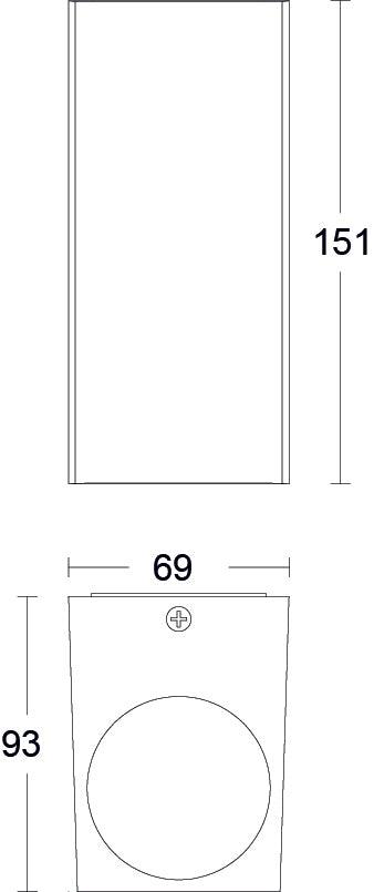 JCC Lighting - JC17050ANTH - JCC Lighting JC17050ANTH GU10 Square Up/Down Wall Light Anthracite