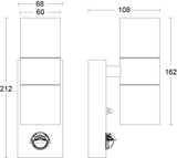 JCC Lighting - JC17063 - JCC Lighting Part Number JC17063 Twin GU10 Stainless Steel Up/Down wall light with PIR 7W LED Max, IP44