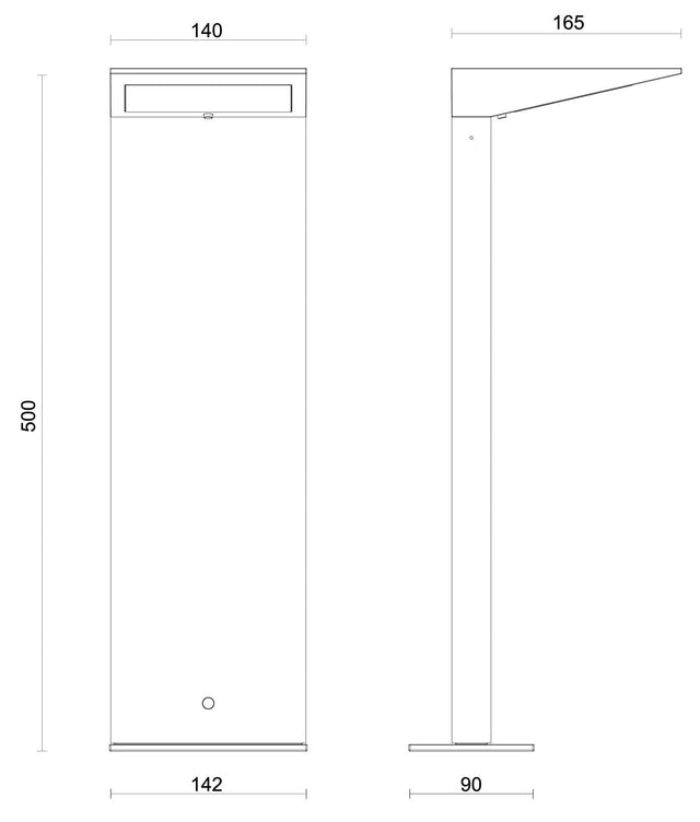 JCC Lighting - JC17070 - JCC Lighting Part Number JC17070 Square solar bollard 2W IP54 3000K Anthracite