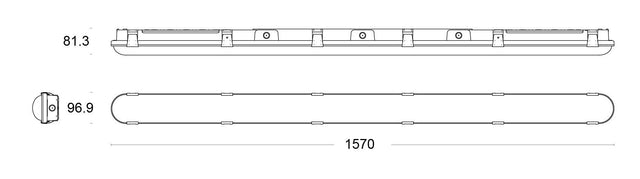 JCC Lighting - JC180034 - JCC Lighting JC180034 ToughLED™ Pro 1500mm 5ft Single 33W IP66 4000K EM FR