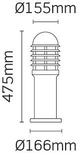 JCC Lighting - JC39201BLK - JCC Lighting JC39201BLK NiteLED™ Mains IP44 Short Louvred Bollard Unlamped E27 Black