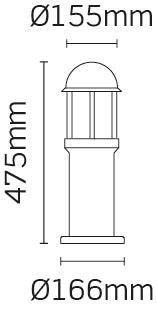 JCC Lighting - JC39211BLK - JCC Lighting JC39211BLK NiteLED™ Mains IP44 Short Plain Bollard Unlamped E27 Black