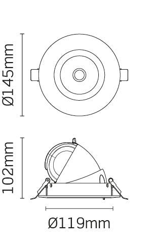 JCC Lighting - JC47441WH - JCC Lighting Part Number JC47441WH 20W LED Circular scoop light 36° beam angle 4000K IP20 WH