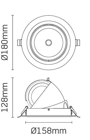 JCC Lighting - JC47442WH - JCC Lighting Part Number JC47442WH 35W LED Circular scoop light 45° beam angle 4000K IP20 WH